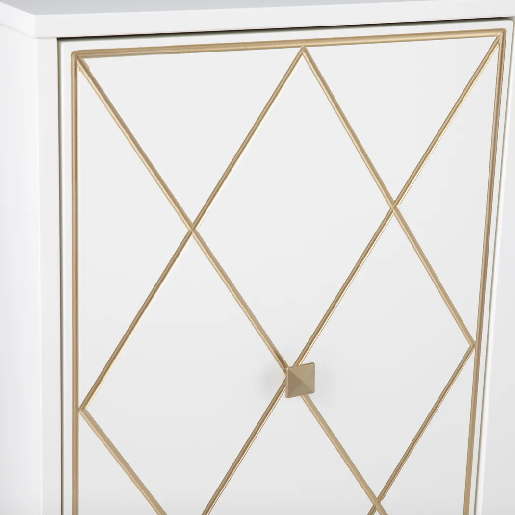Gillem White/Gold 58 in. Console with Electric Fireplace - Image 8