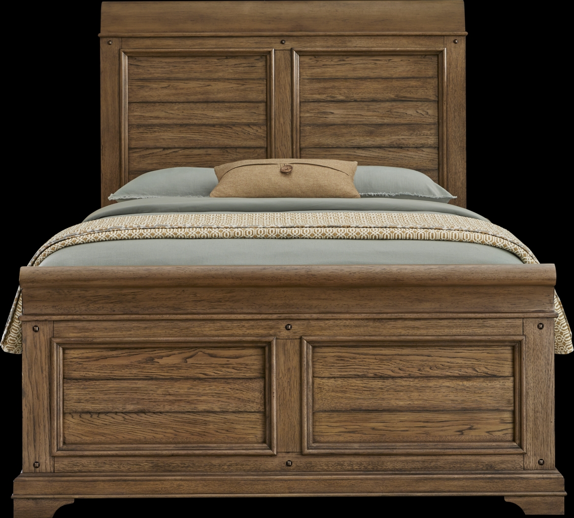 Gillon Ferry Brown King Panel Bed - Thumbnail - Image 1