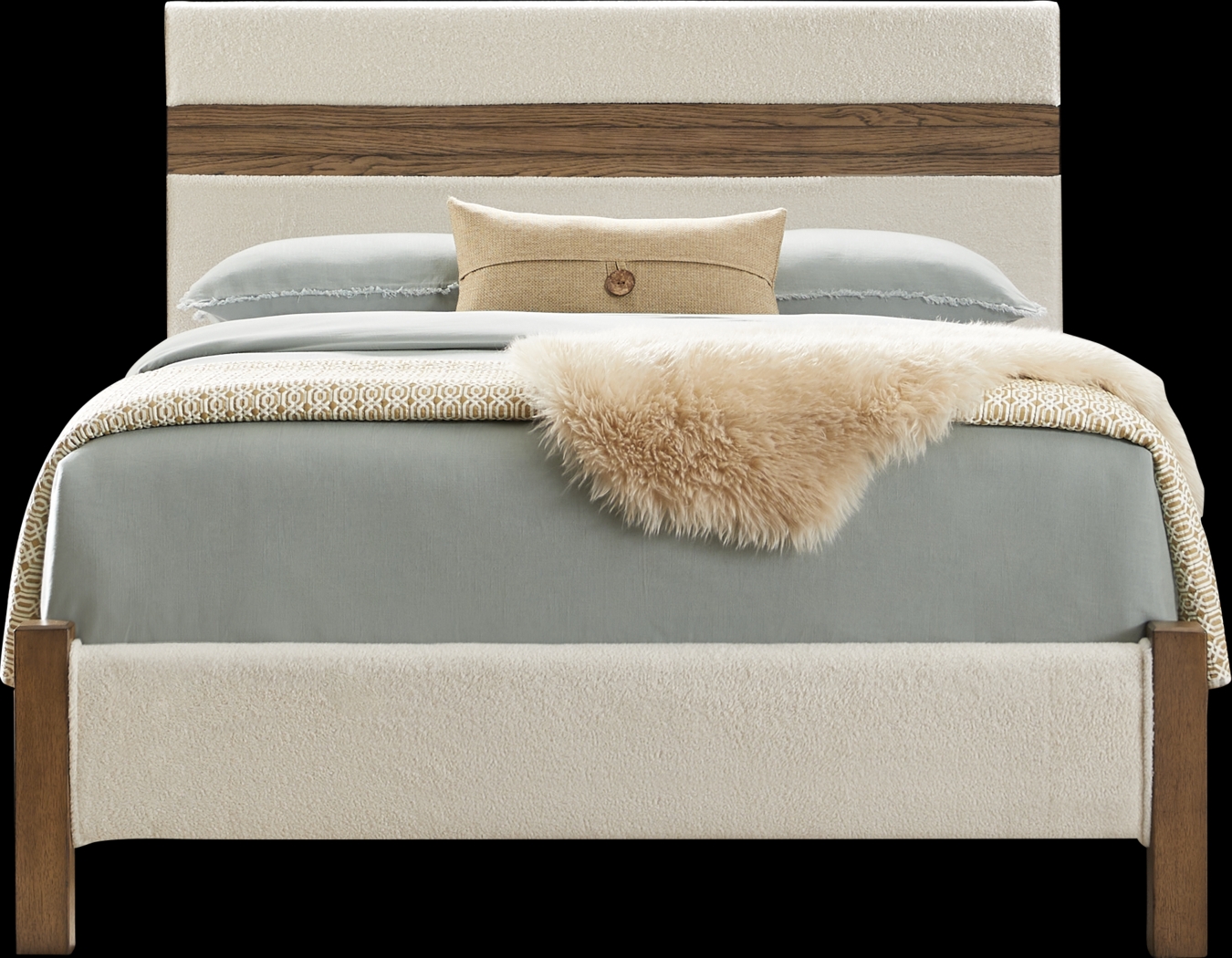 Gillon Ferry Beige 5 Pc King Upholstered Bedroom - Thumbnail - Image 2