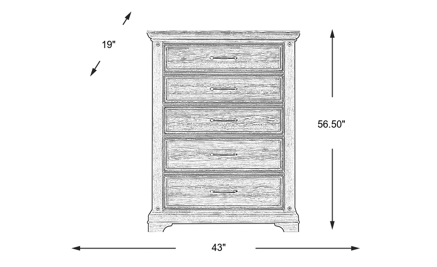Dimension Image. Please refer to the Dimension Tab on this page for dimension details.
