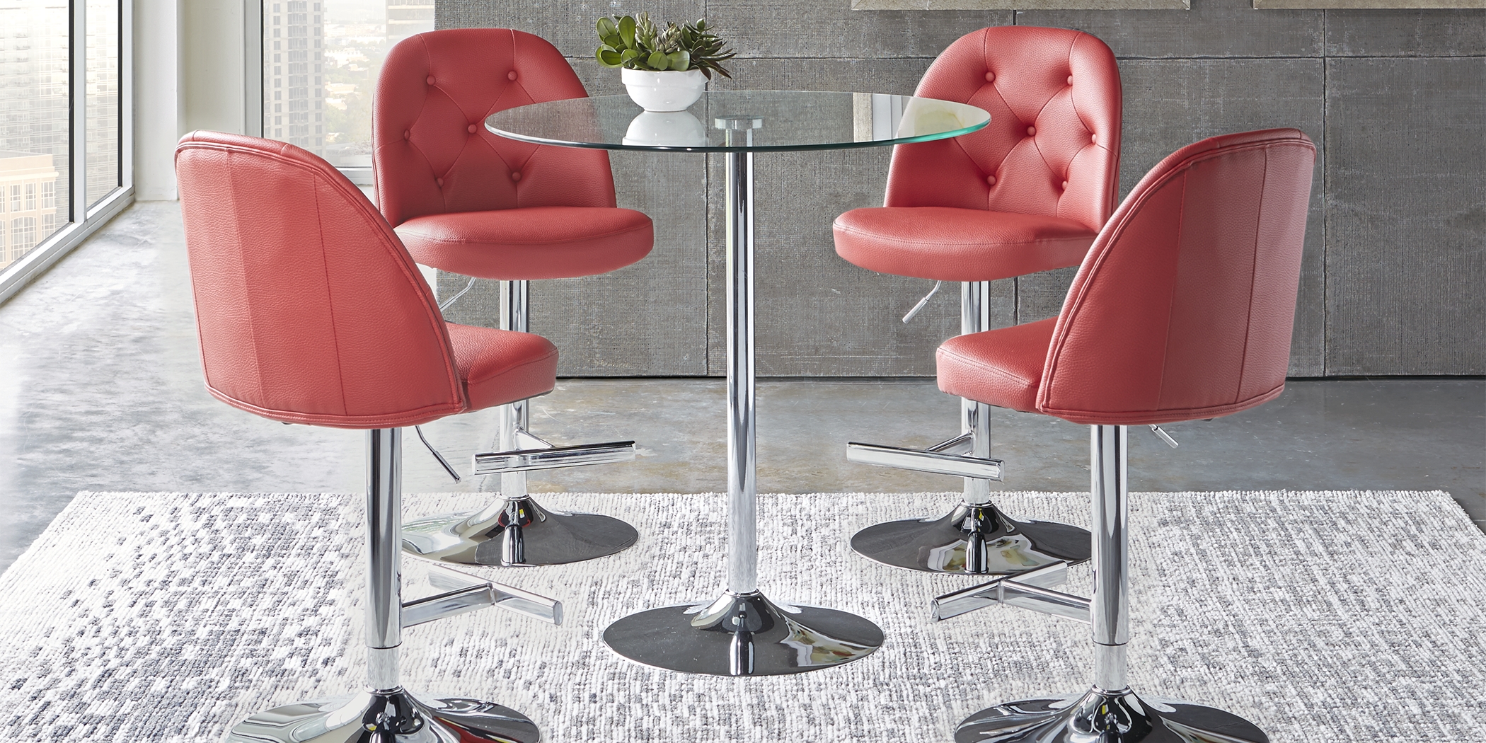 Gilmer Silver 3 Pc Counter Height Dining Set - Thumbnail - Image 1