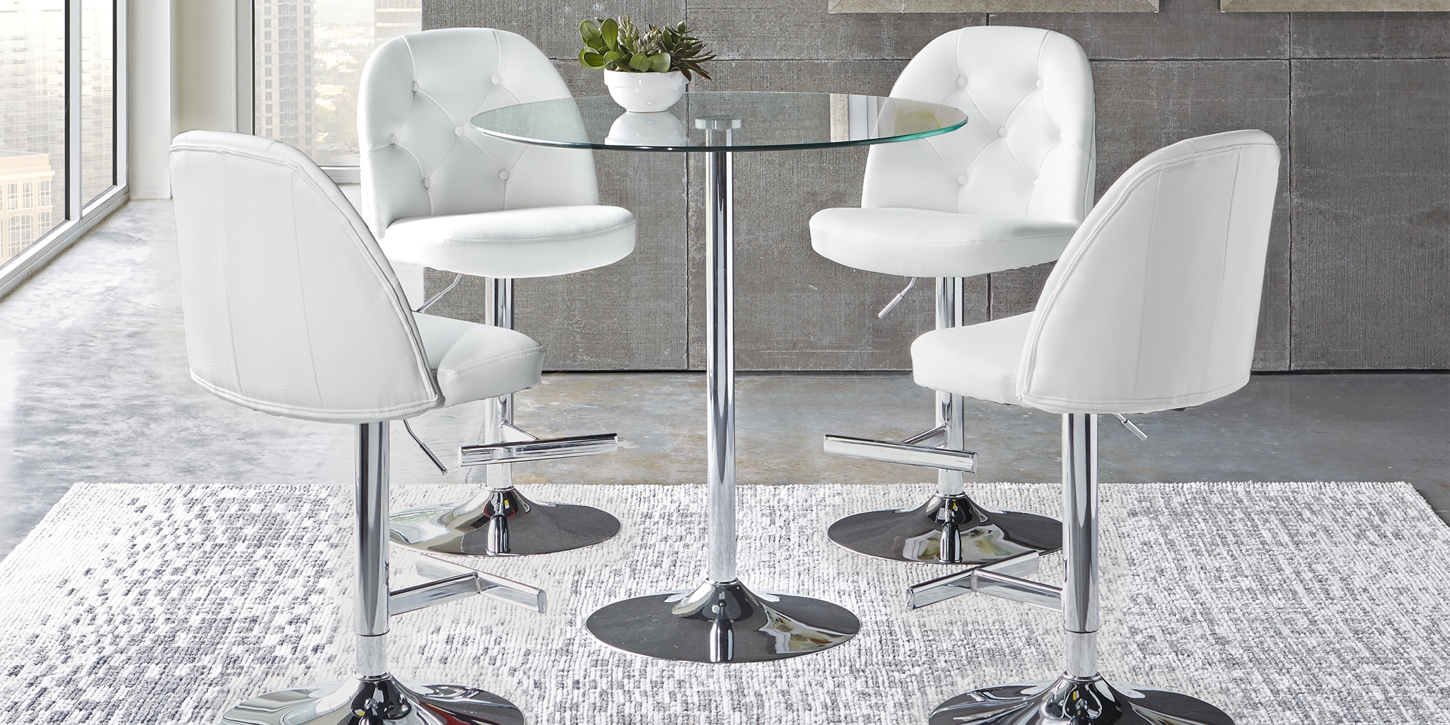 Gilmer Silver 3 Pc Counter Height Dining Set - Thumbnail - Image 1