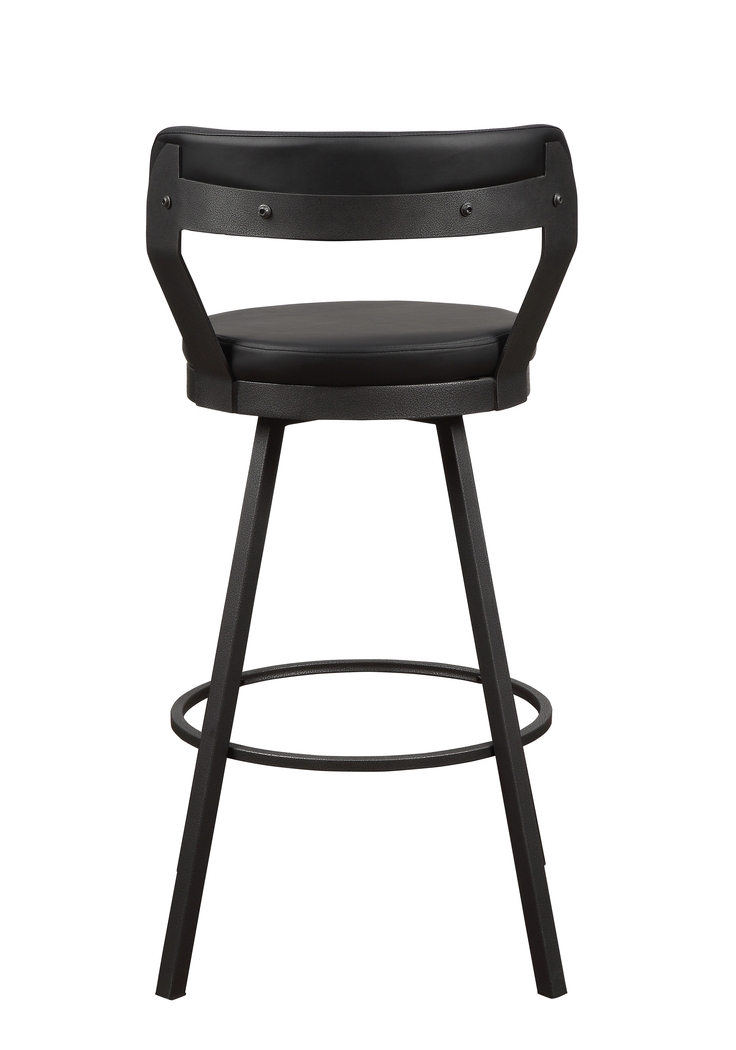 Gilray Black Swivel Barstool, Set of 2 - Thumbnail - Image 2