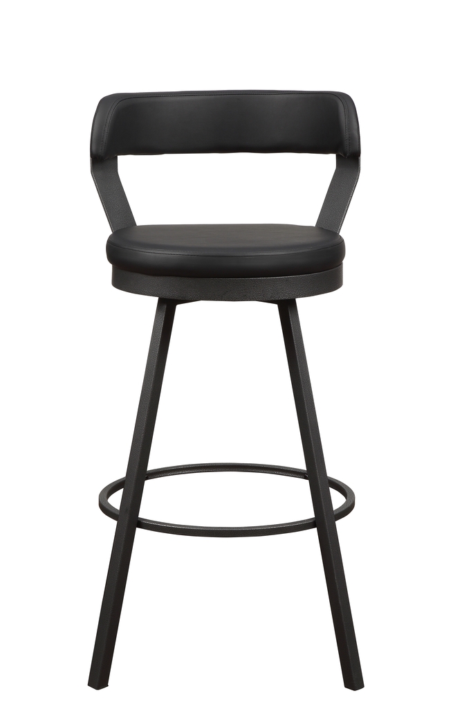 Gilray Black Swivel Barstool, Set of 2 - Thumbnail - Image 3