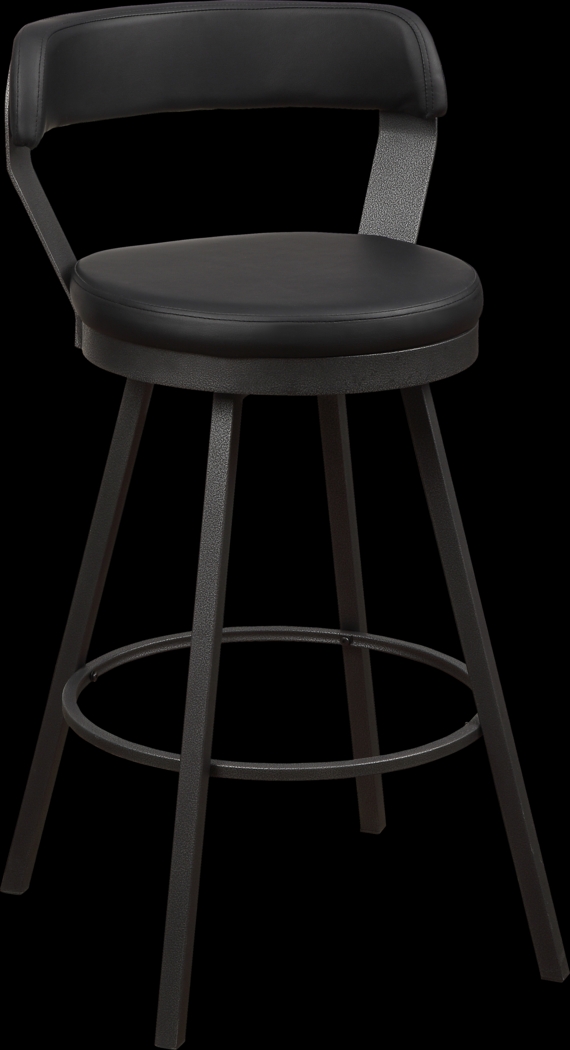 Gilray Black Swivel Barstool, Set of 2 - Thumbnail - Image 1