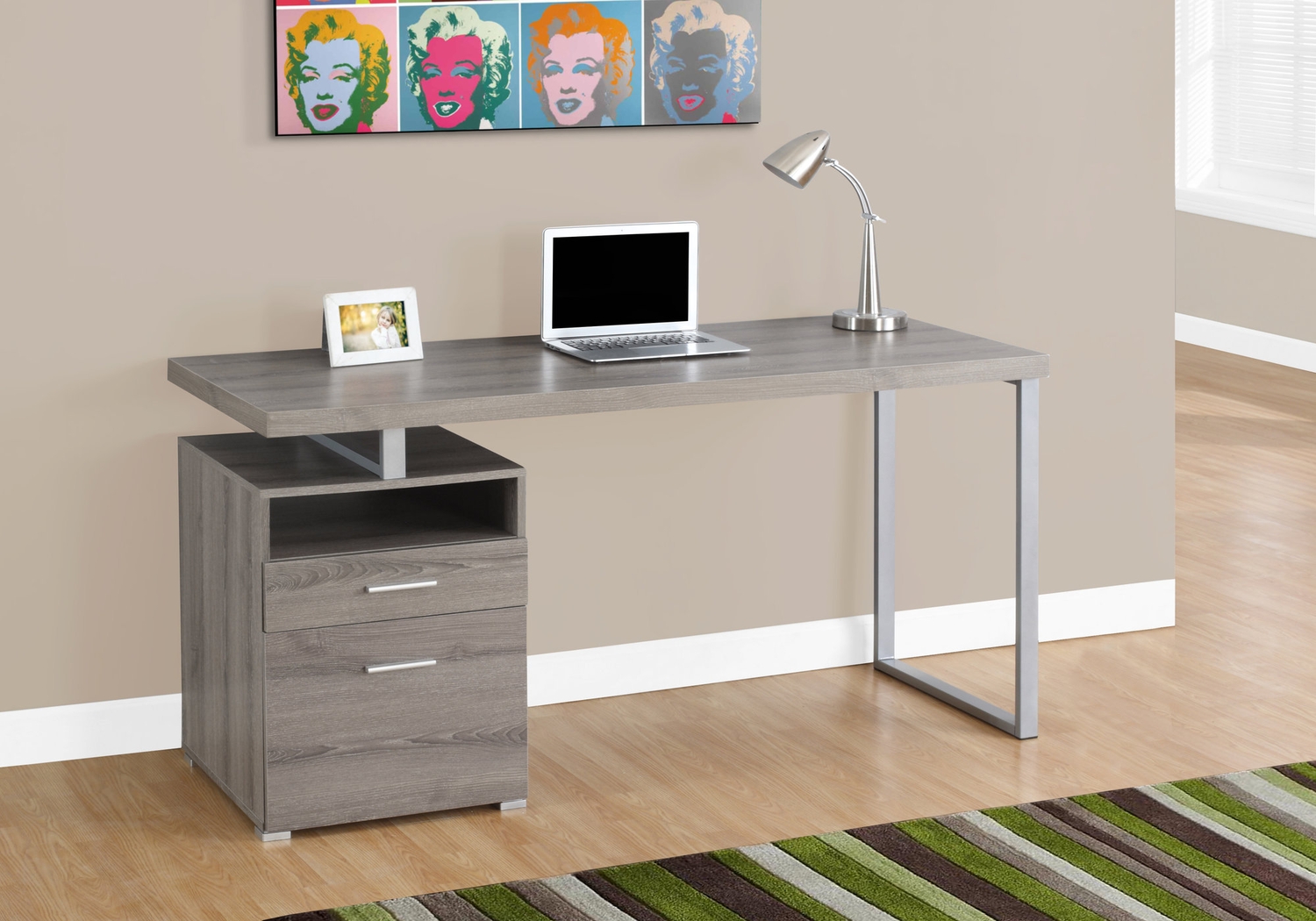 Gilsan Taupe Desk - Thumbnail - Image 3