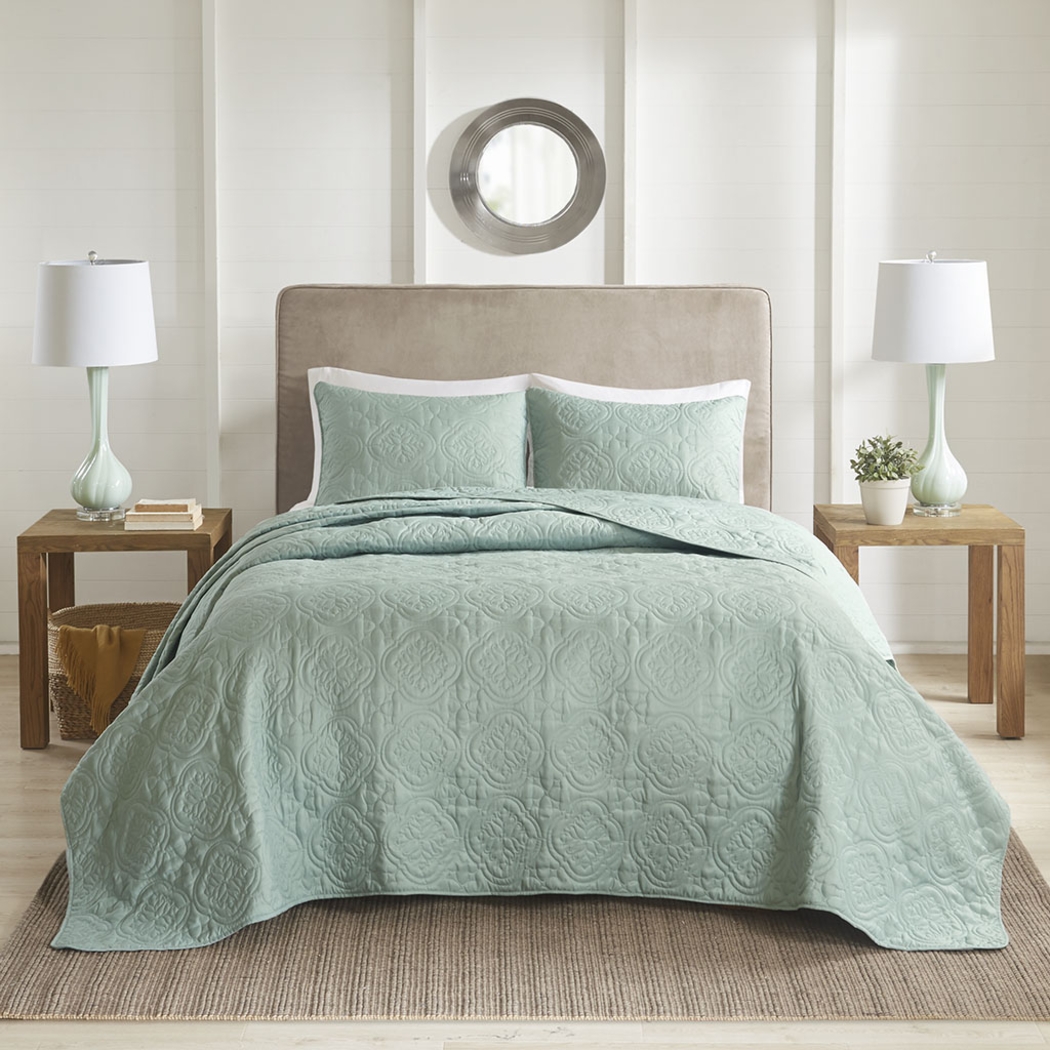 Gingerish Seafoam 3 Pc King/California King Bedspread - Thumbnail - Image 2