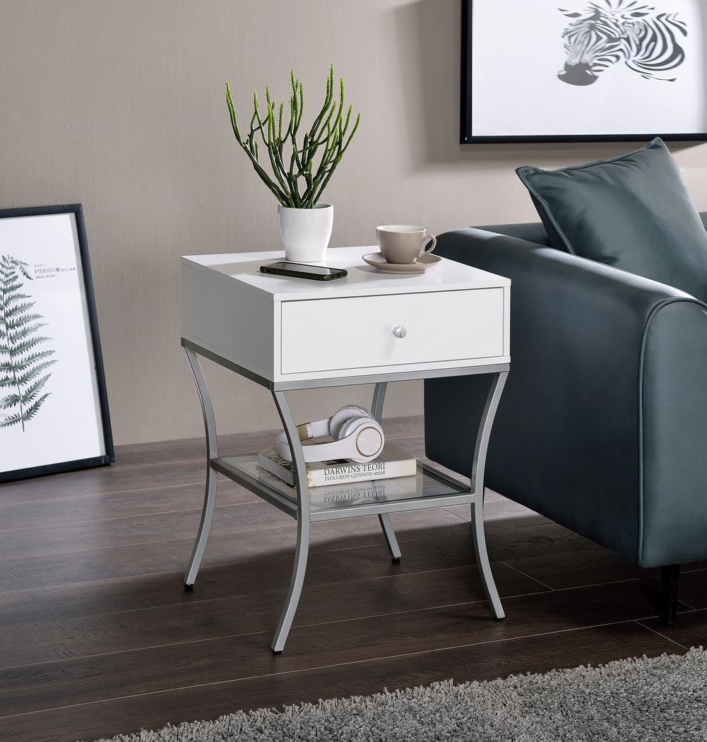 Gingerspice White End Table - Thumbnail - Image 2