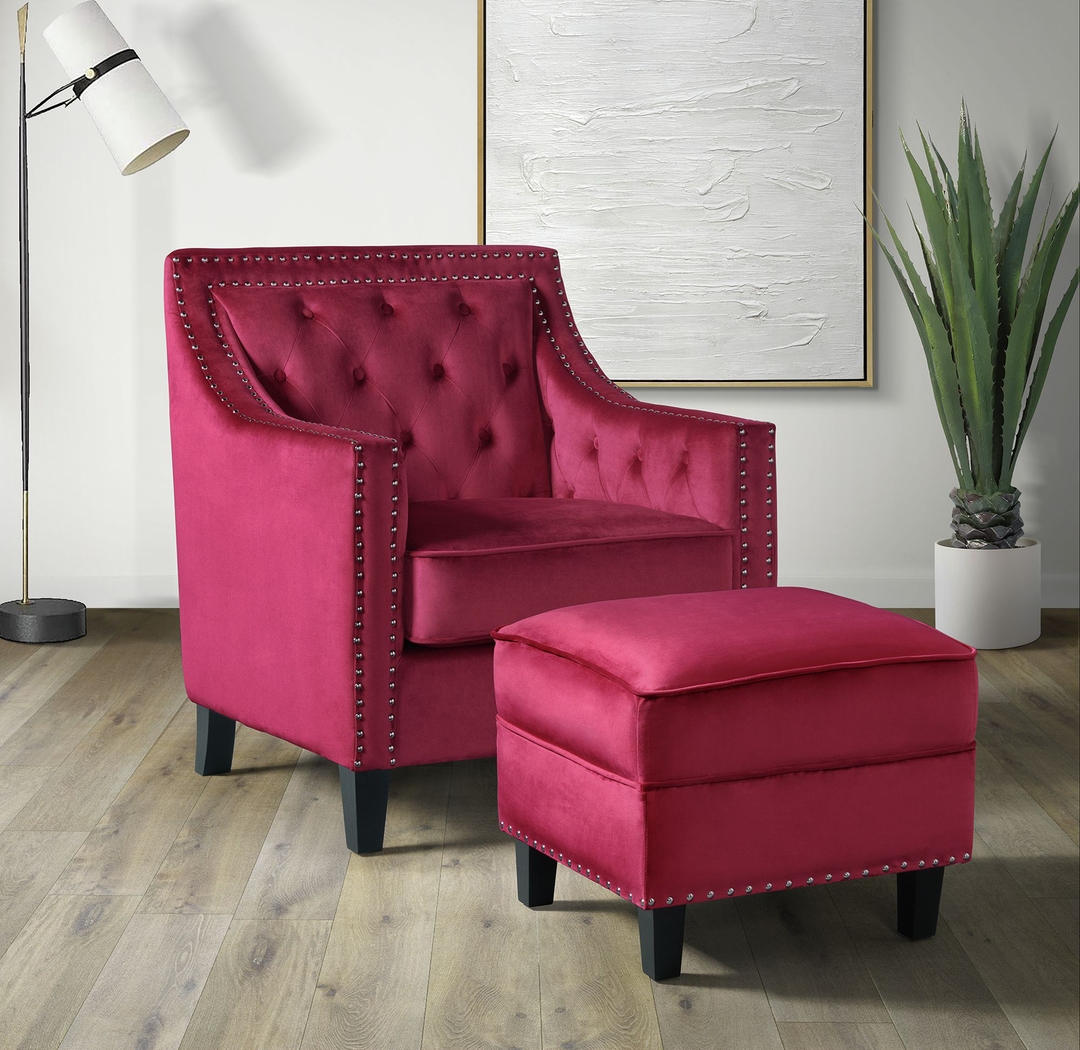 Ginnbrooke Red Ottoman - Thumbnail - Image 2