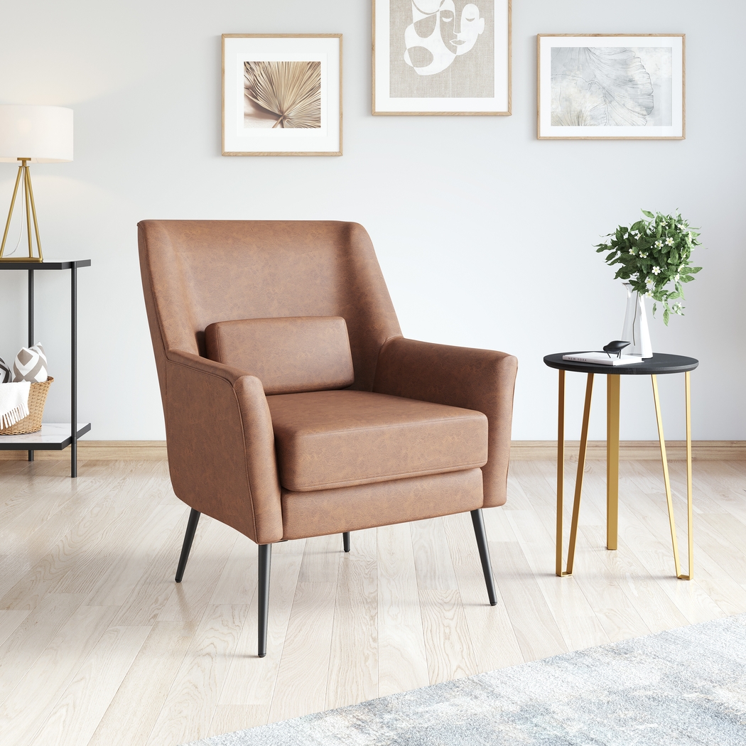 Ginpole Brown Accent Chair - Thumbnail - Image 2