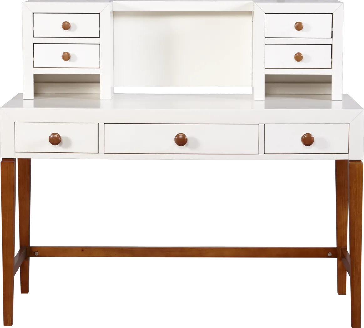 Gio Cream Desk & Hutch - Thumbnail - Image 1