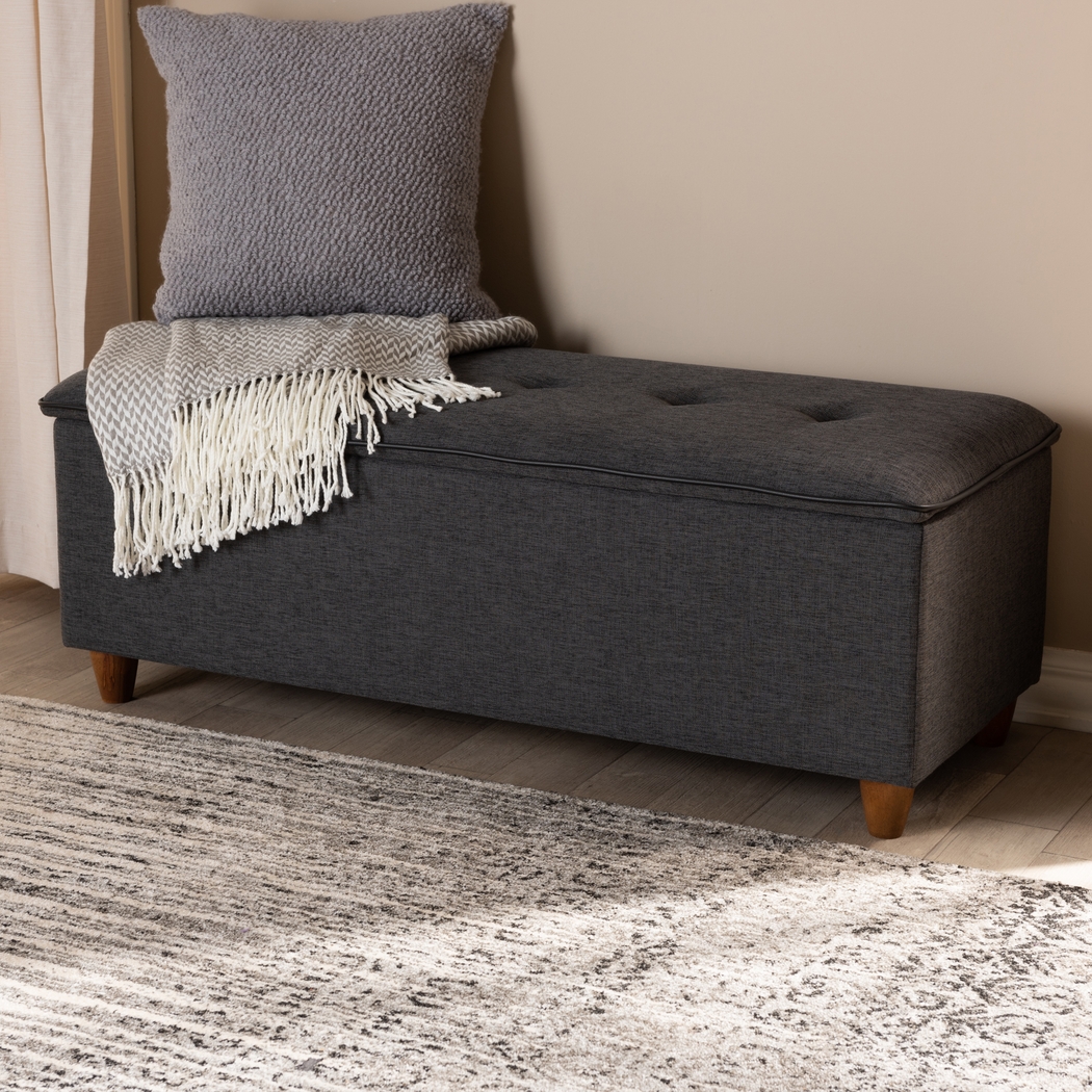 Gioni Dark Gray Storage Ottoman - Thumbnail - Image 2