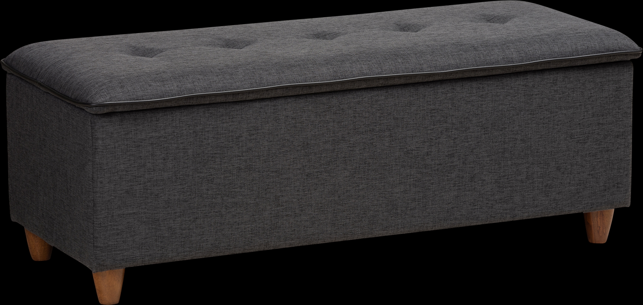 Gioni Dark Gray Storage Ottoman - Thumbnail - Image 1