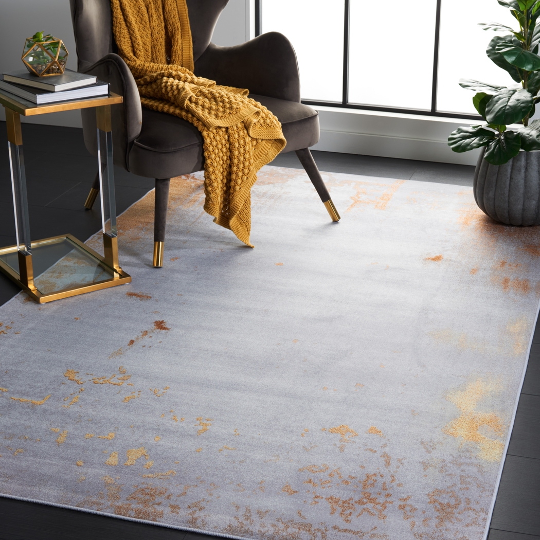Girovi Gray/Rust 6' x 9' Rug - Thumbnail - Image 2