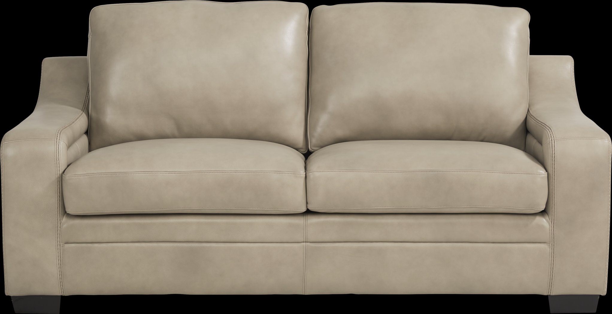 Gisella Taupe Leather Apartment Sofa - Thumbnail - Image 1