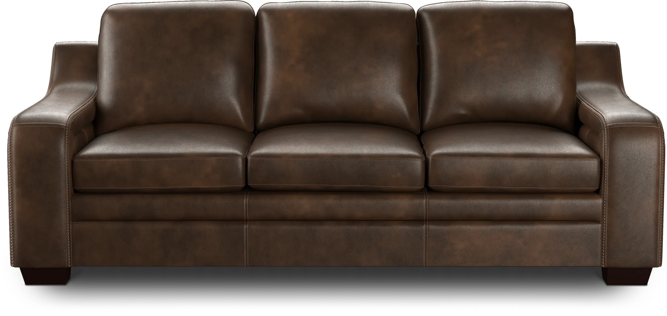Gisella Brown Leather Sofa - Thumbnail - Image 1