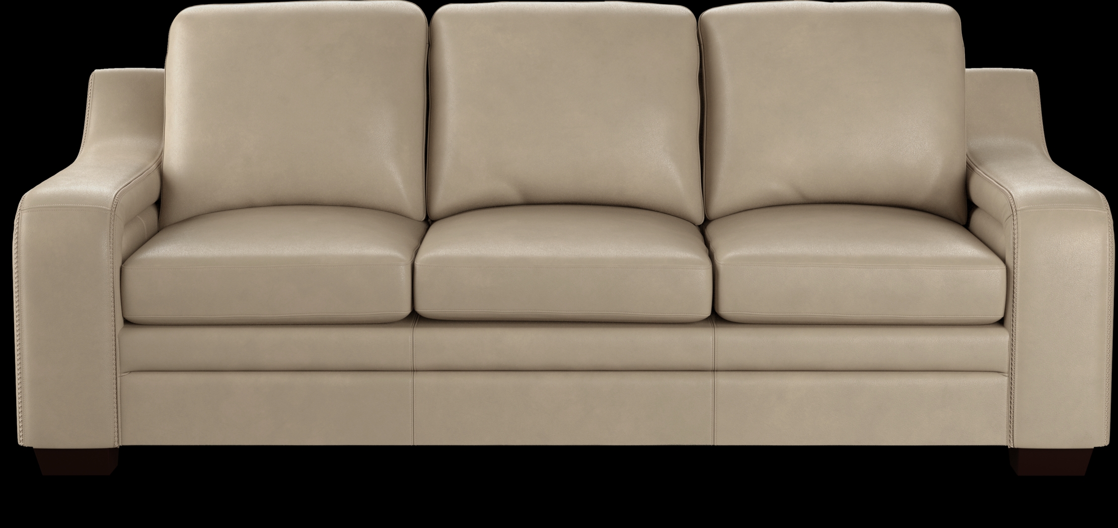 Gisella Taupe Leather Sofa - Thumbnail - Image 1