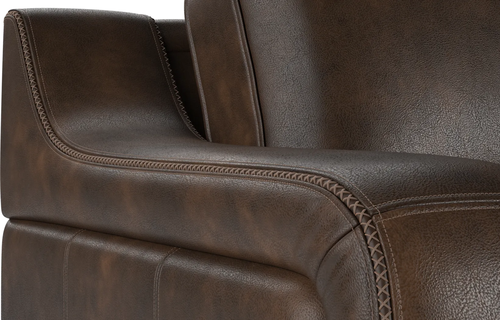 Gisella Brown Leather 5 Pc Living Room with Sleeper Sofa - Thumbnail - Image 4