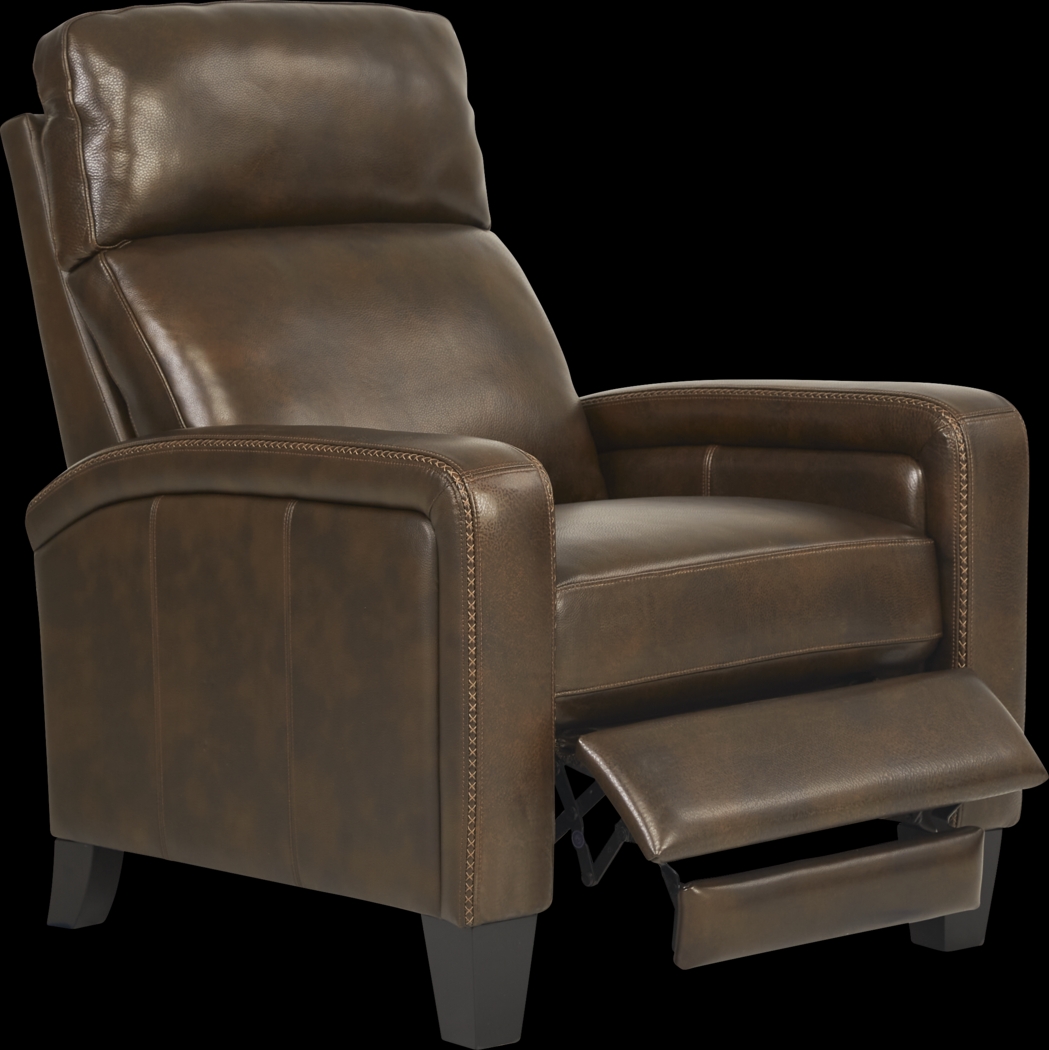 Gisella Brown Leather Push Back Recliner - Thumbnail - Image 2