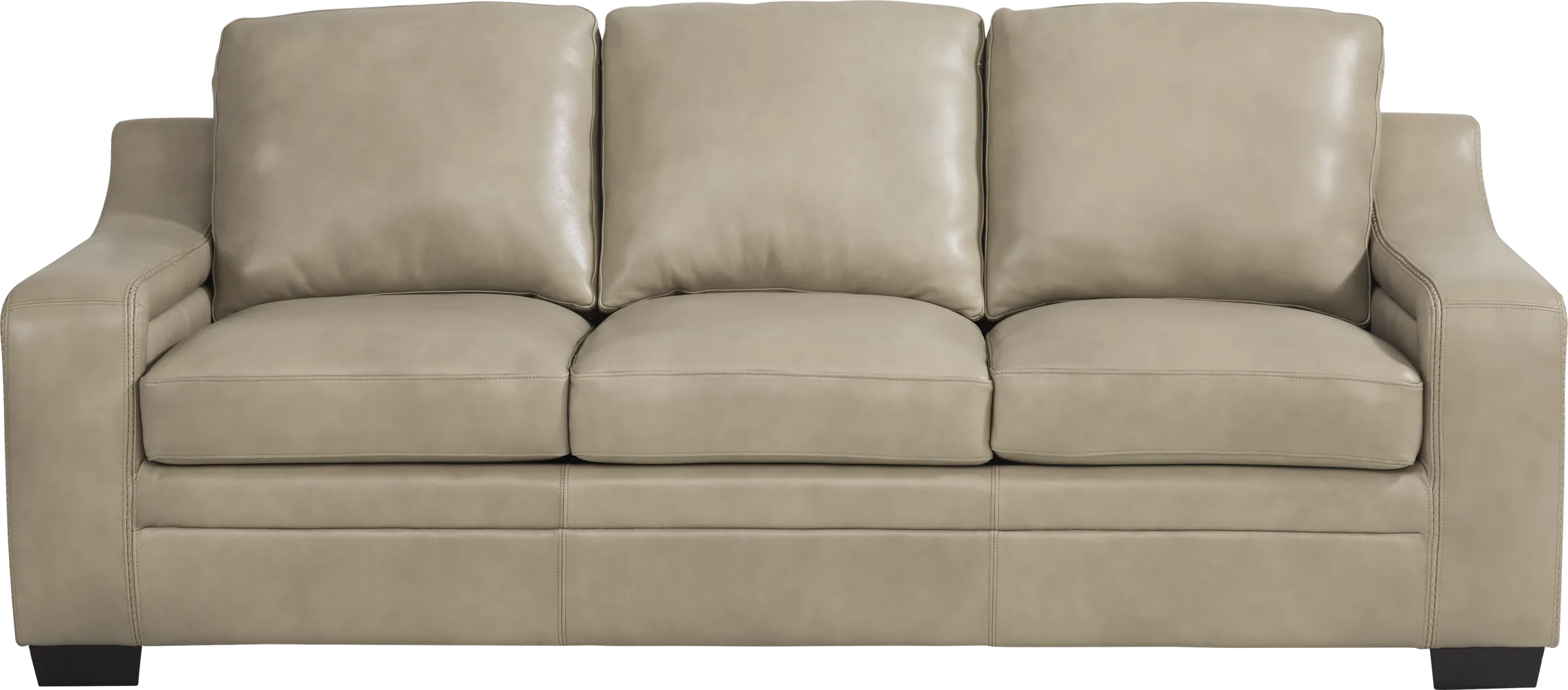 Gisella Taupe Leather Sofa - Thumbnail - Image 1