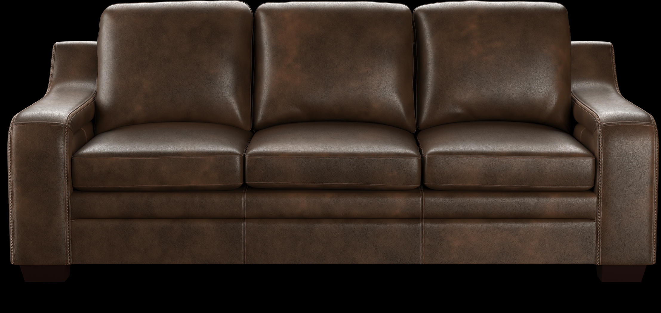 Gisella Brown Leather Sofa - Thumbnail - Image 1