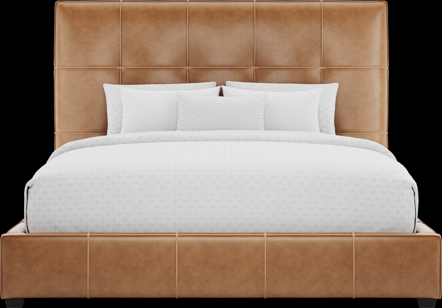 Giselle Camel Leather 3 Pc King Bed - Thumbnail - Image 3