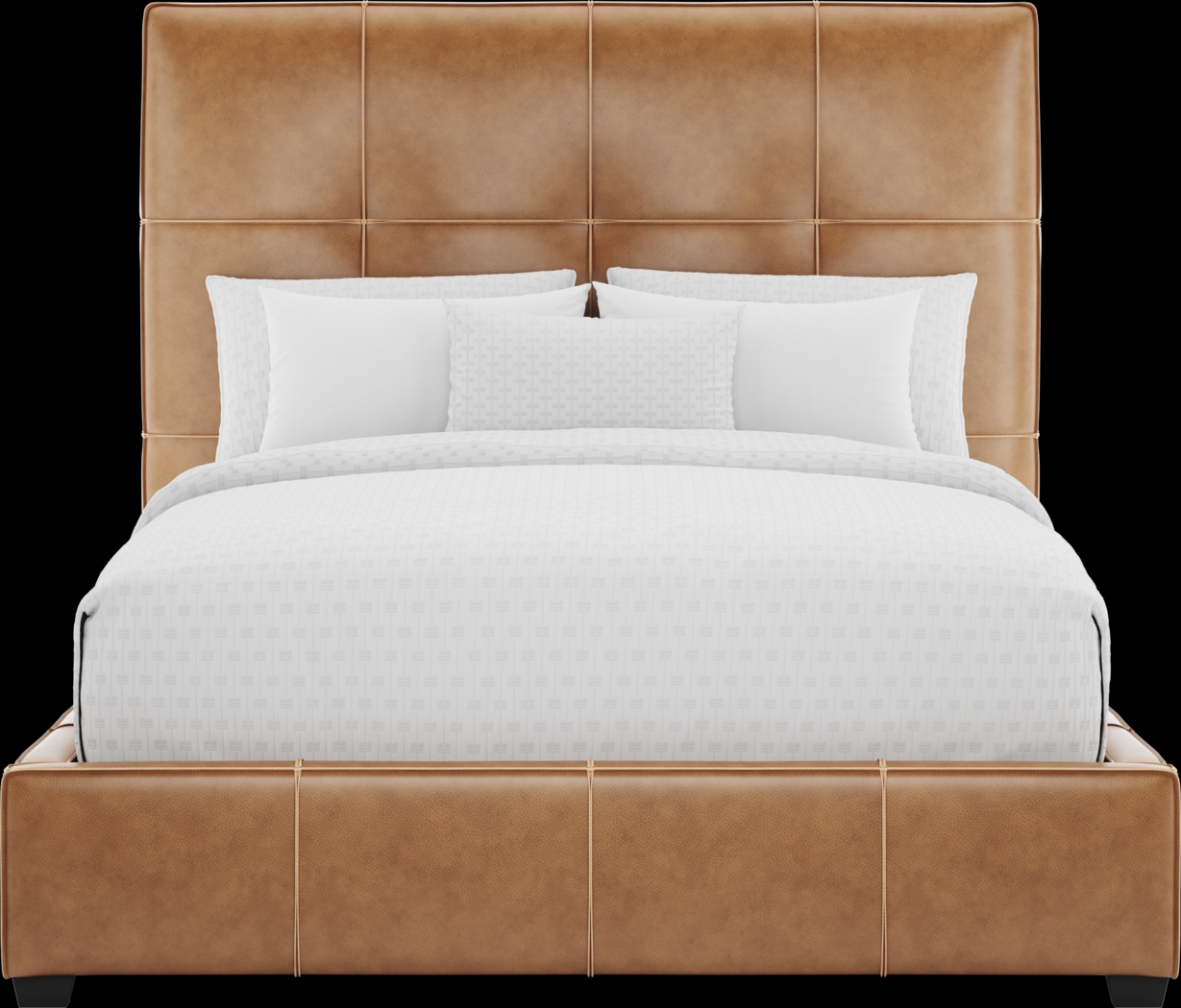 Giselle Camel Leather 3 Pc Queen Bed - Thumbnail - Image 3
