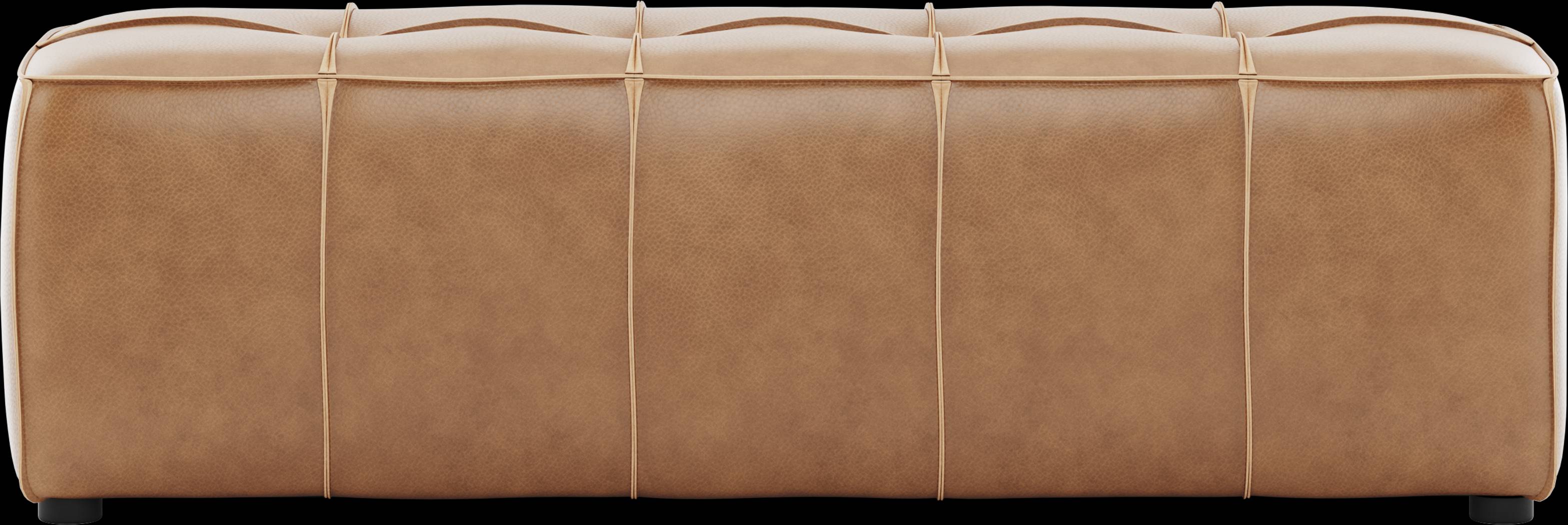 Giselle Camel Brown Leather Bench - Thumbnail - Image 1