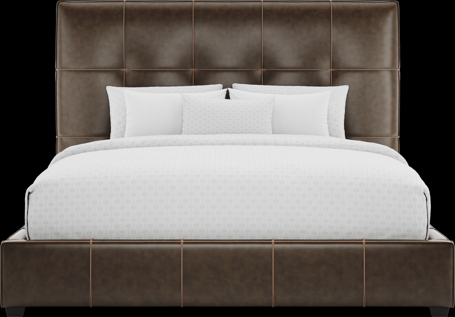 Giselle Chocolate Leather 3 Pc King Bed - Thumbnail - Image 2