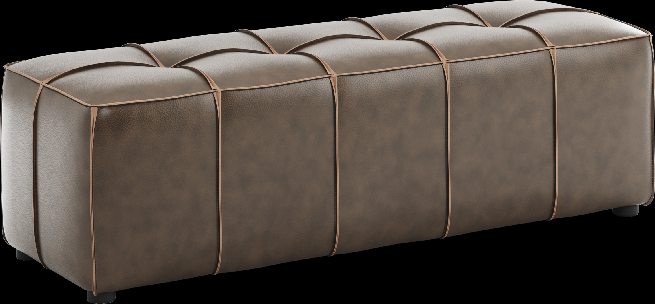 Giselle Chocolate Leather Bench - Thumbnail - Image 2