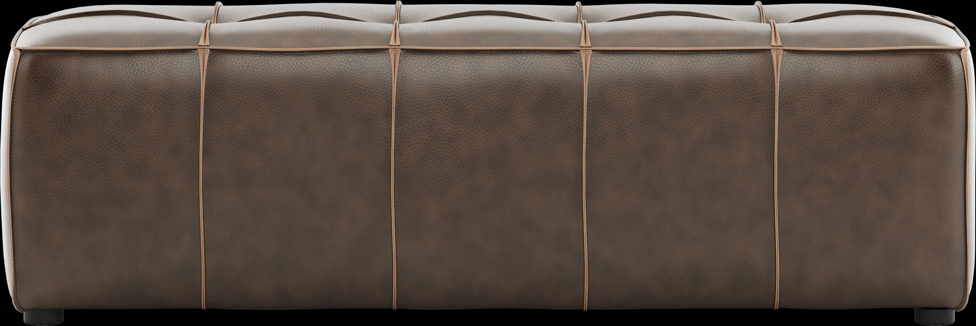 Giselle Chocolate Leather Bench - Thumbnail - Image 1
