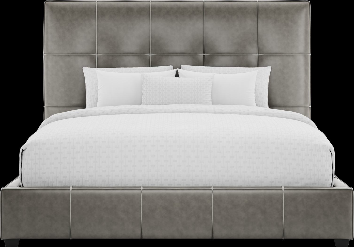 Giselle Gray Leather 3 Pc King Bed - Thumbnail - Image 2