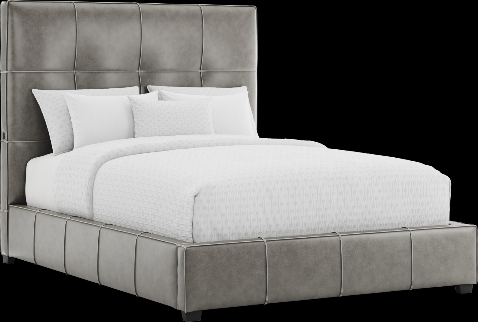 Cindy Crawford Home Kailey Park Charcoal 5 Pc Bedroom with Gray Queen Upholstered Bed - Thumbnail - Image 2