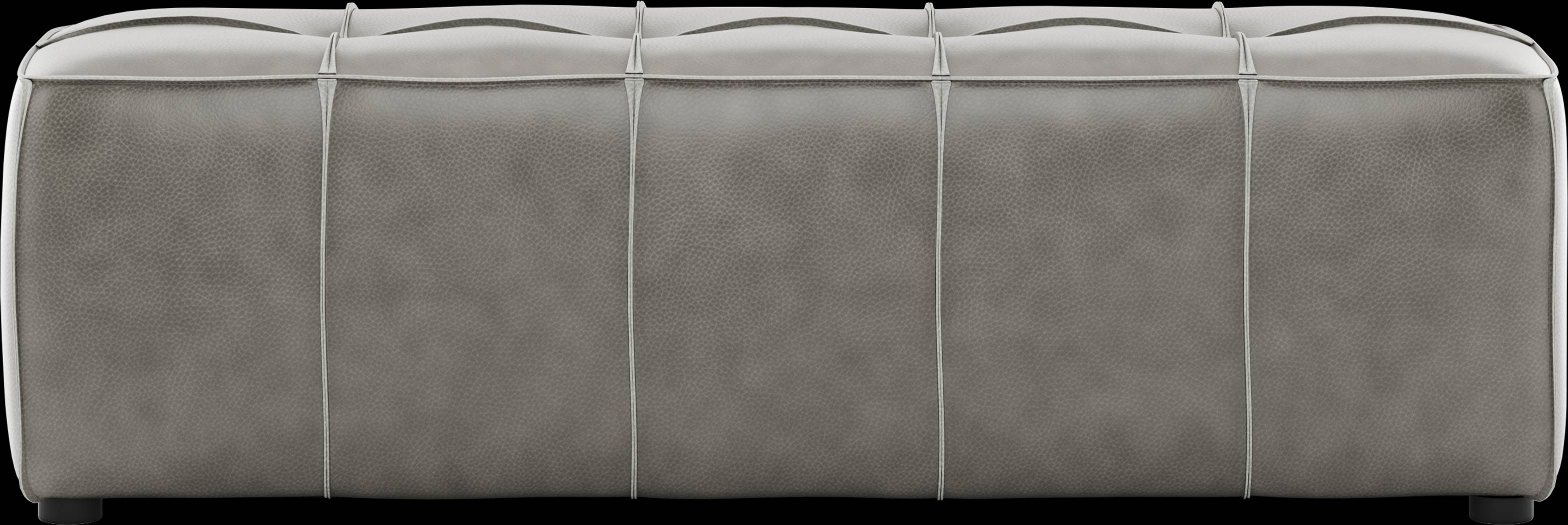 Giselle Gray Leather Bench - Thumbnail - Image 1