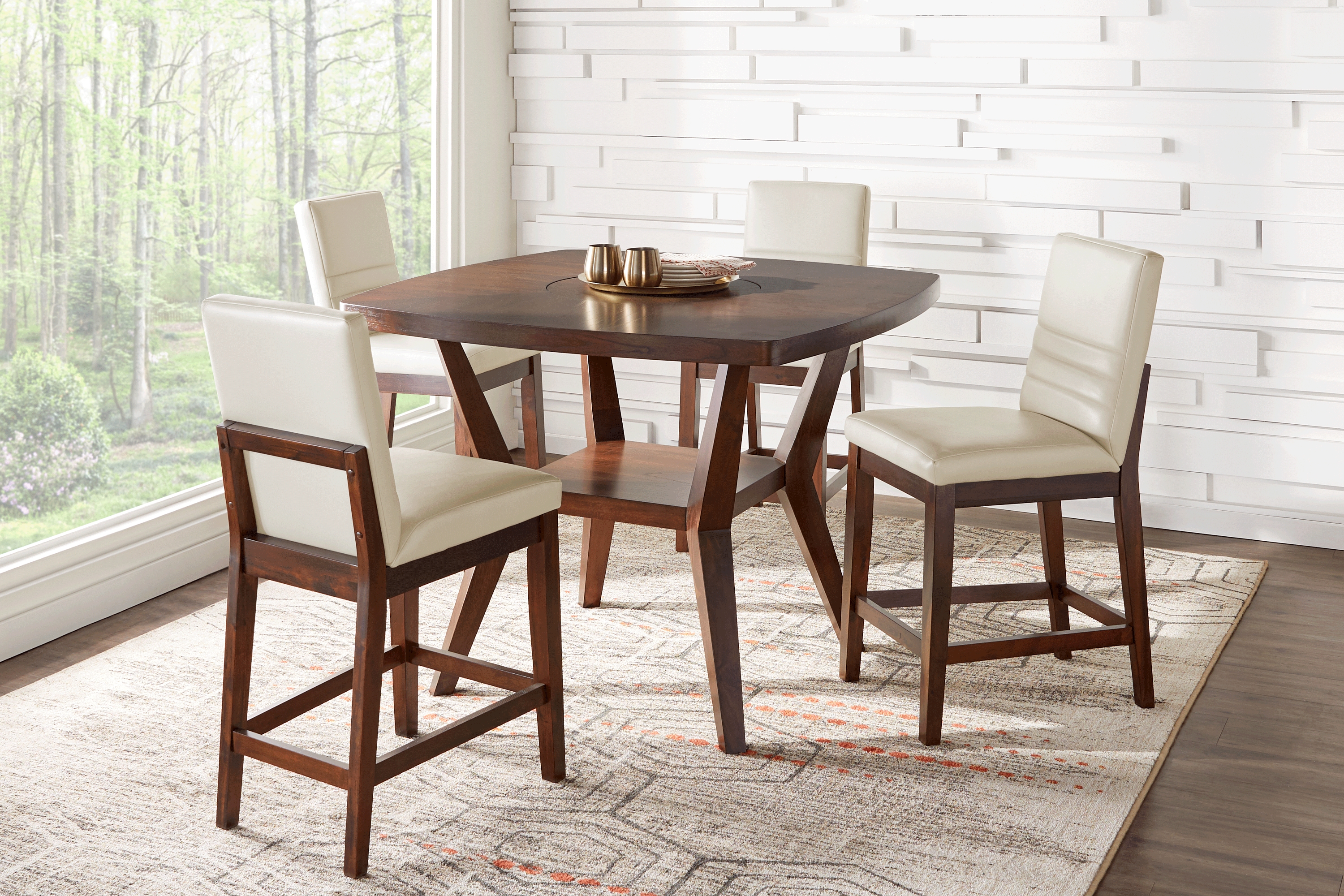 Gitan Brown Counter Height 5 Pc Dining Set - Thumbnail - Image 1
