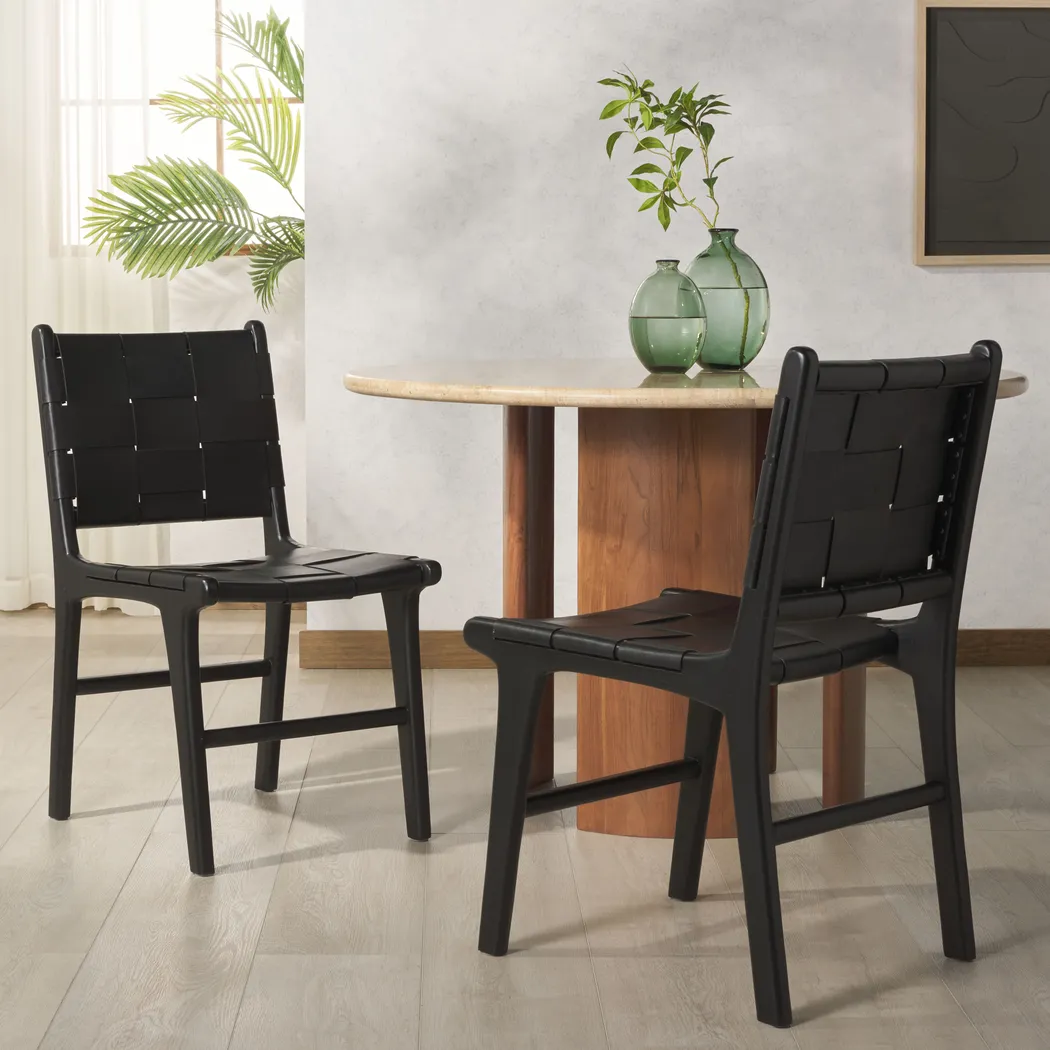 Givernola Black Side Chairs, Set of 2 - Thumbnail - Image 2