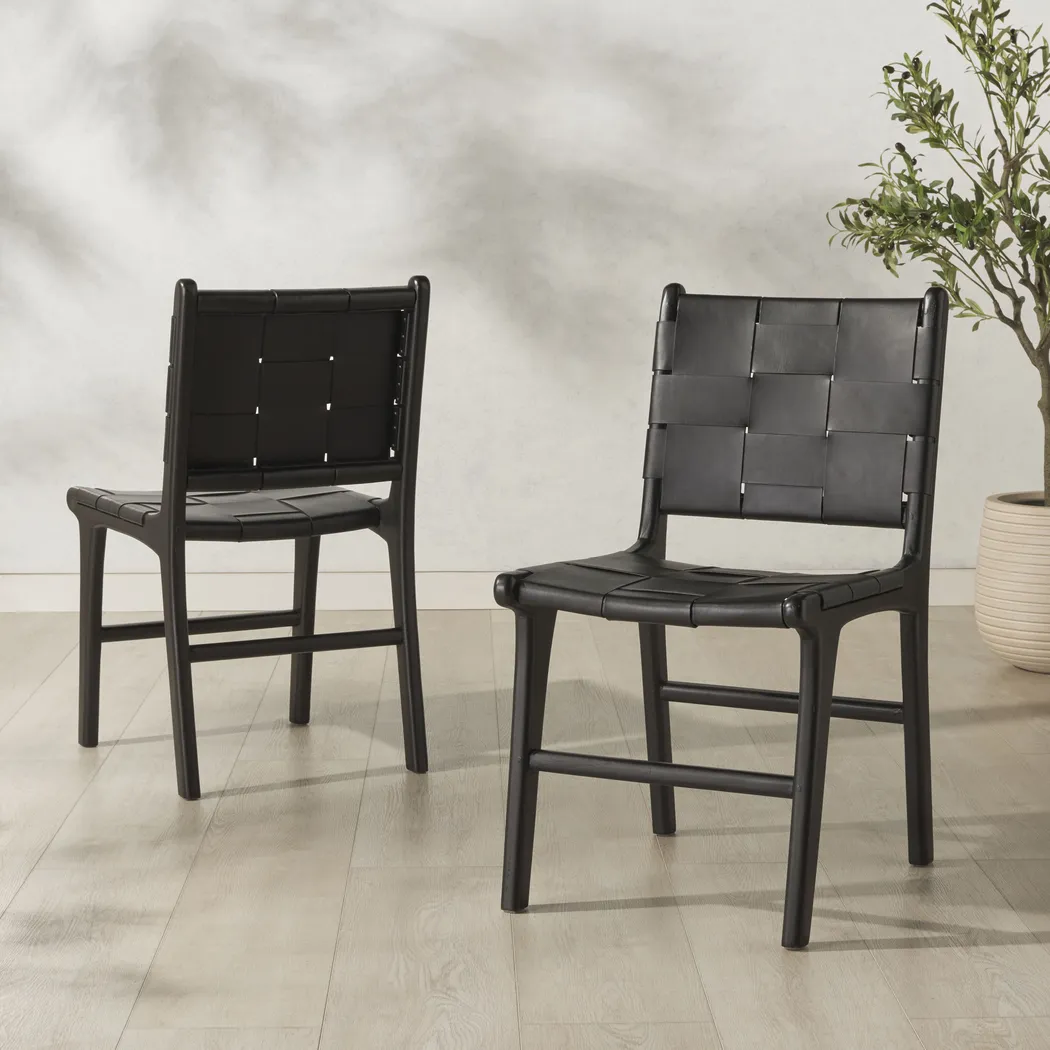 Givernola Black Side Chairs, Set of 2 - Thumbnail - Image 3