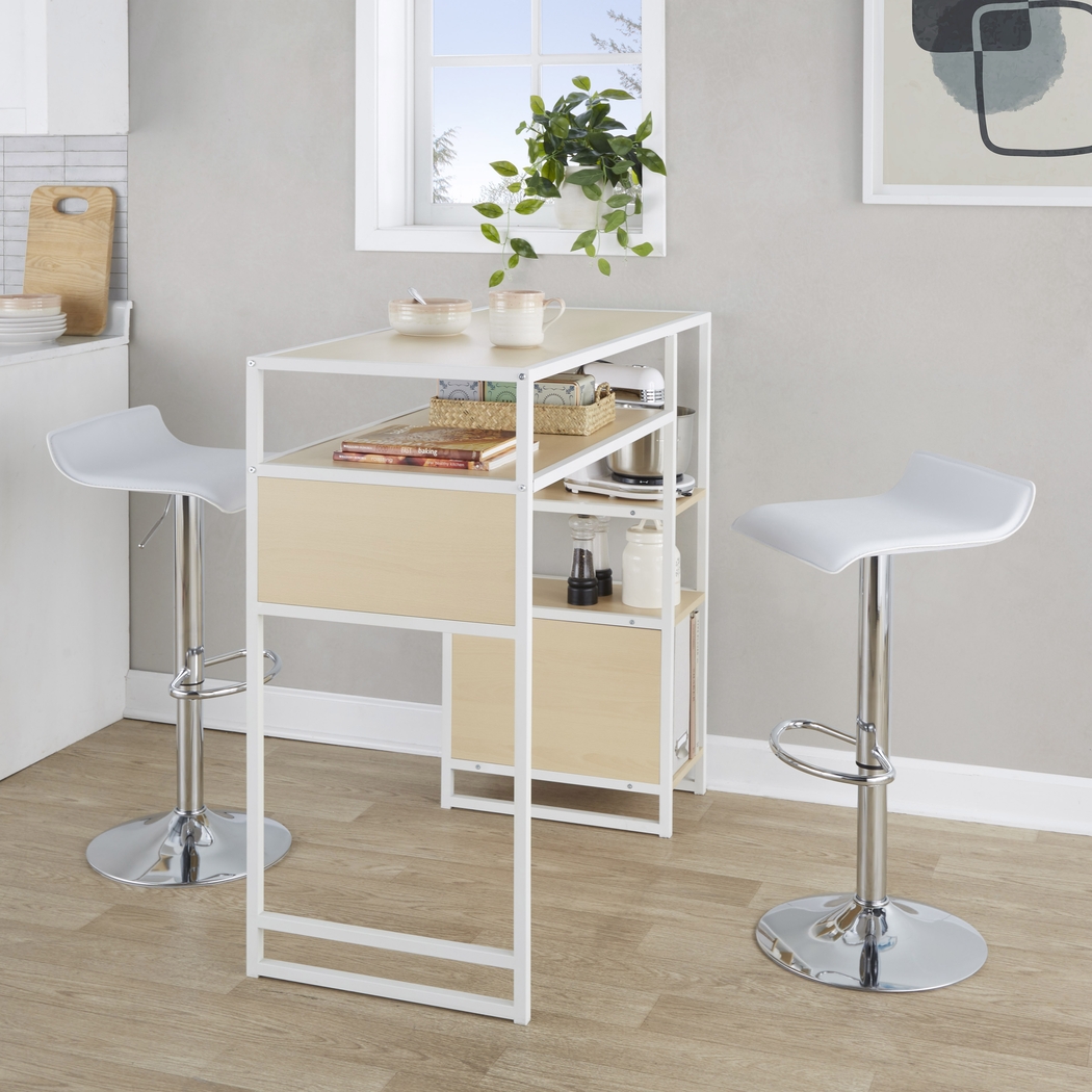 Gladwynne White 3 Pc Bar Height Dining Set - Thumbnail - Image 2