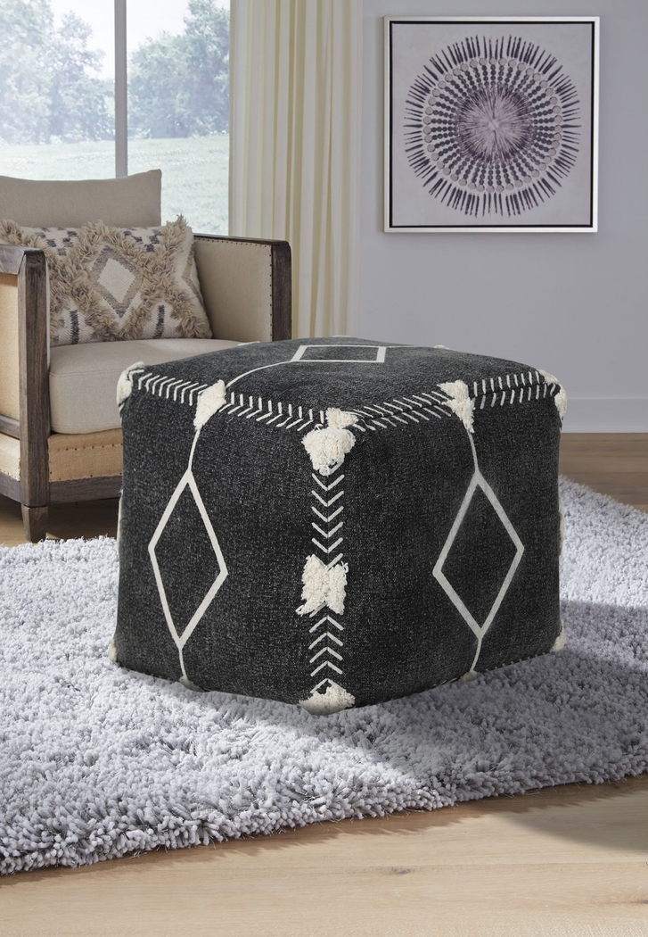Glasella Black/White Pouf - Thumbnail - Image 3