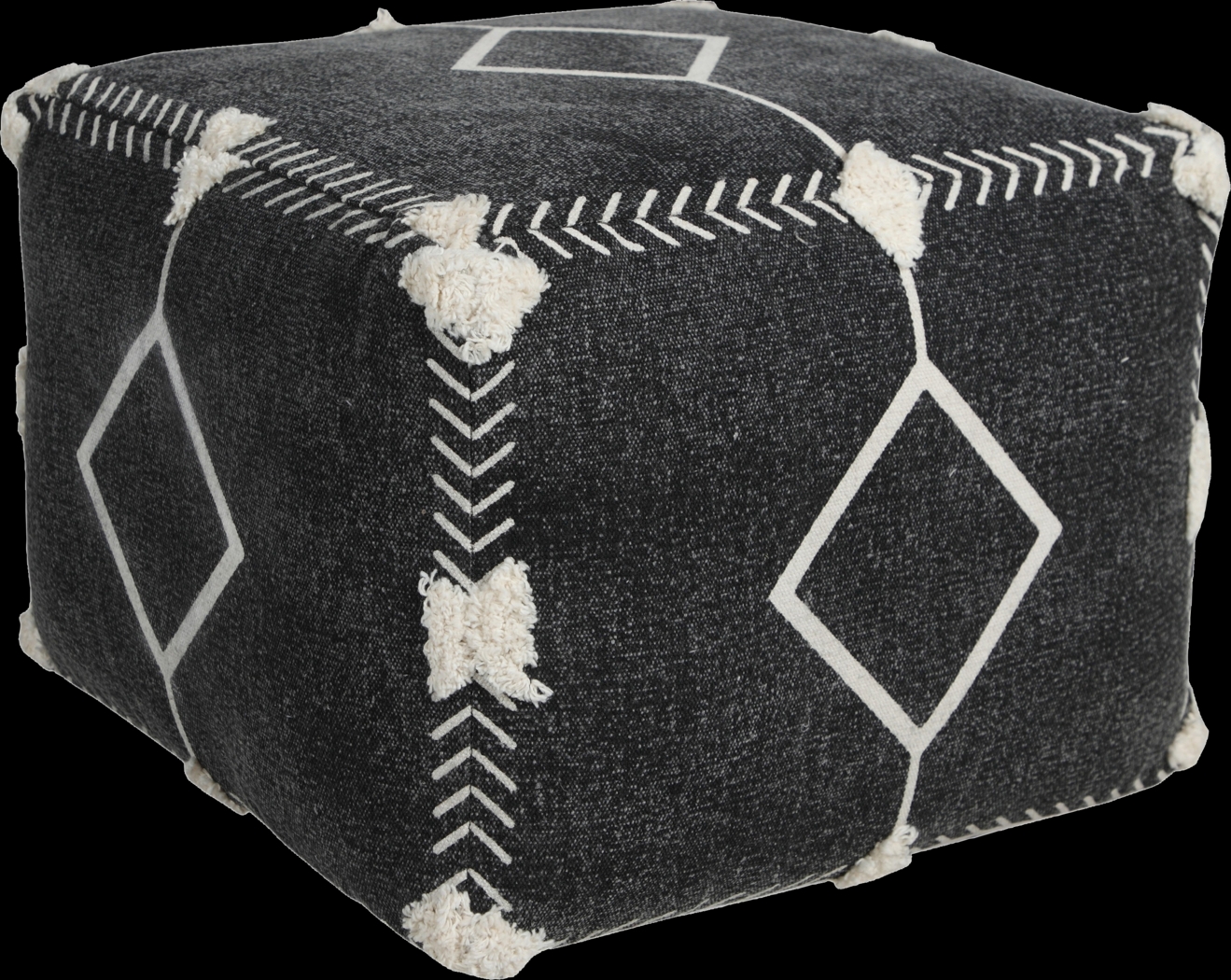 Glasella Black/White Pouf - Thumbnail - Image 1
