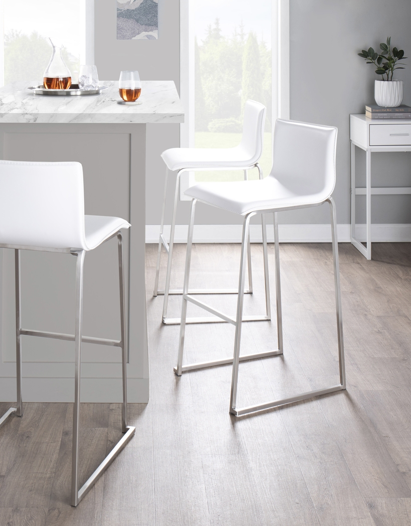 Glatigny III White Barstool Set of 2 - Thumbnail - Image 8