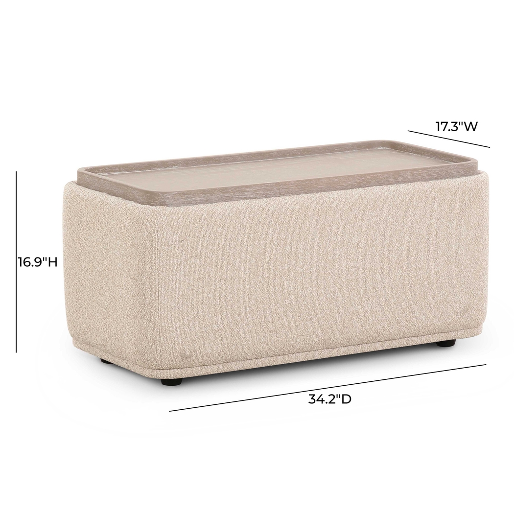 Gleasony Cream Ottoman - Thumbnail - Image 5