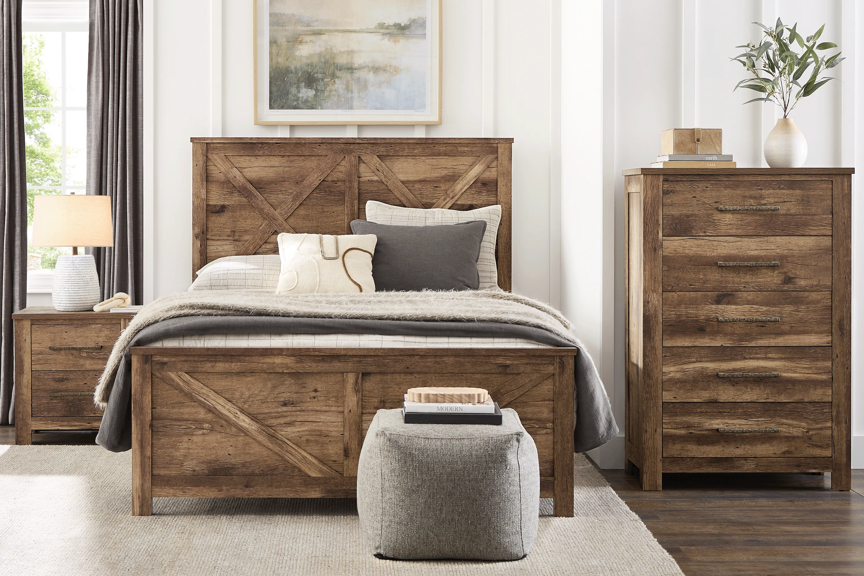 Glen Oaks Brown 5 Pc Queen Panel Bedroom - Thumbnail - Image 1