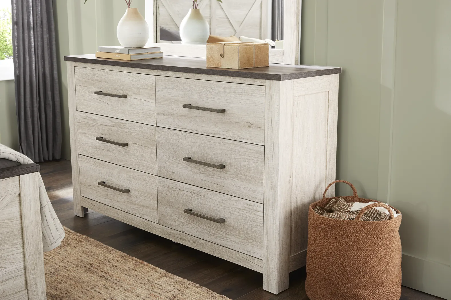 Glen Oaks White 7 Pc King Panel Bedroom - Thumbnail - Image 7
