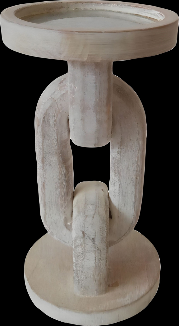 Glenancoe White 8 in. Pillar Candle Holder - Thumbnail - Image 1