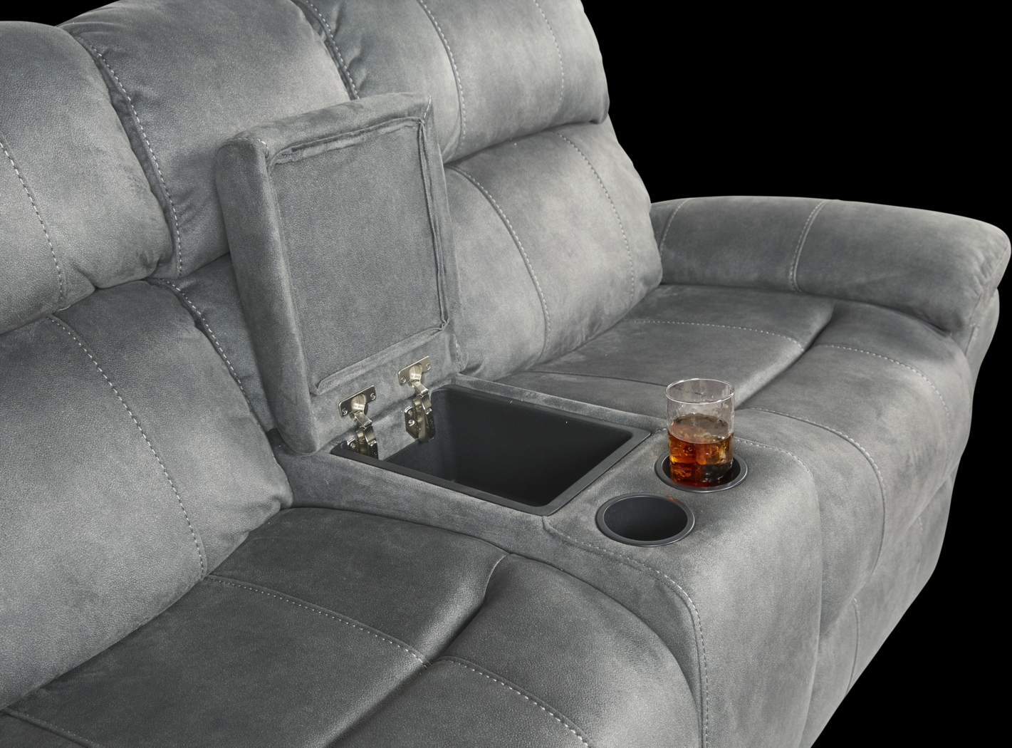 Glendale Place Charcoal Dual Power Reclining Console Loveseat - Thumbnail - Image 3