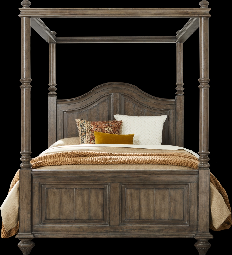 Glenira Lane Brown 5 Pc Queen Canopy Bedroom - Thumbnail - Image 2