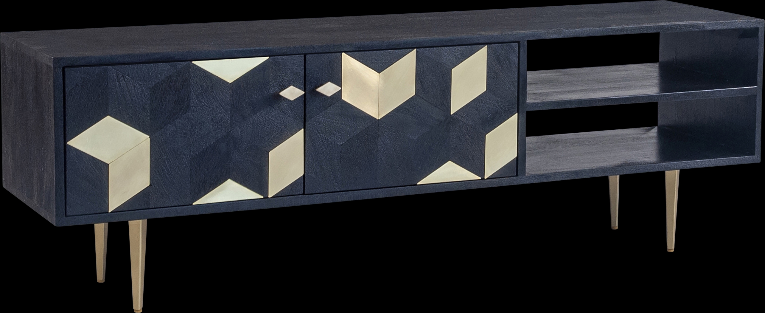 Glenmoor Black 55in. Console - Thumbnail - Image 1