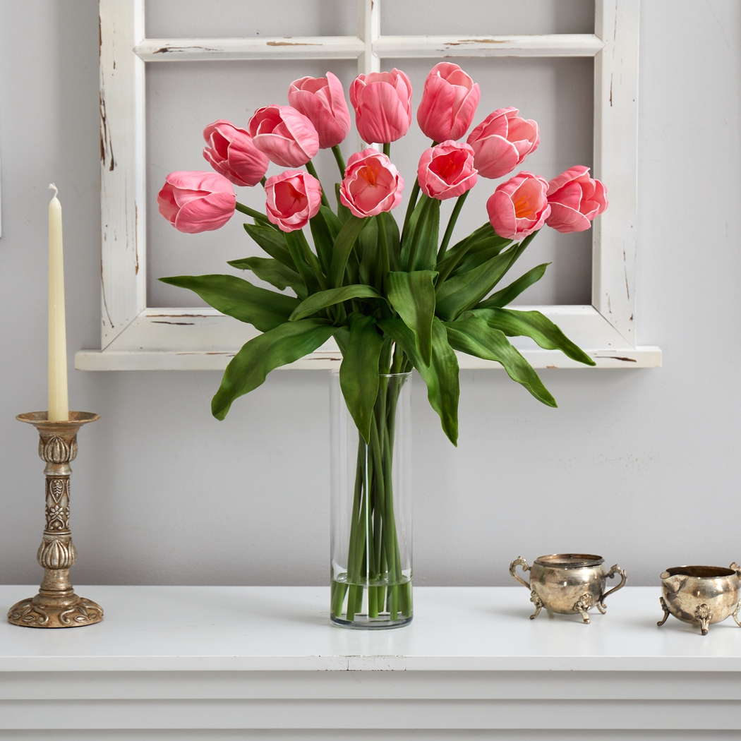 Glennan Pink Floral Arrangement with Vase - Thumbnail - Image 3