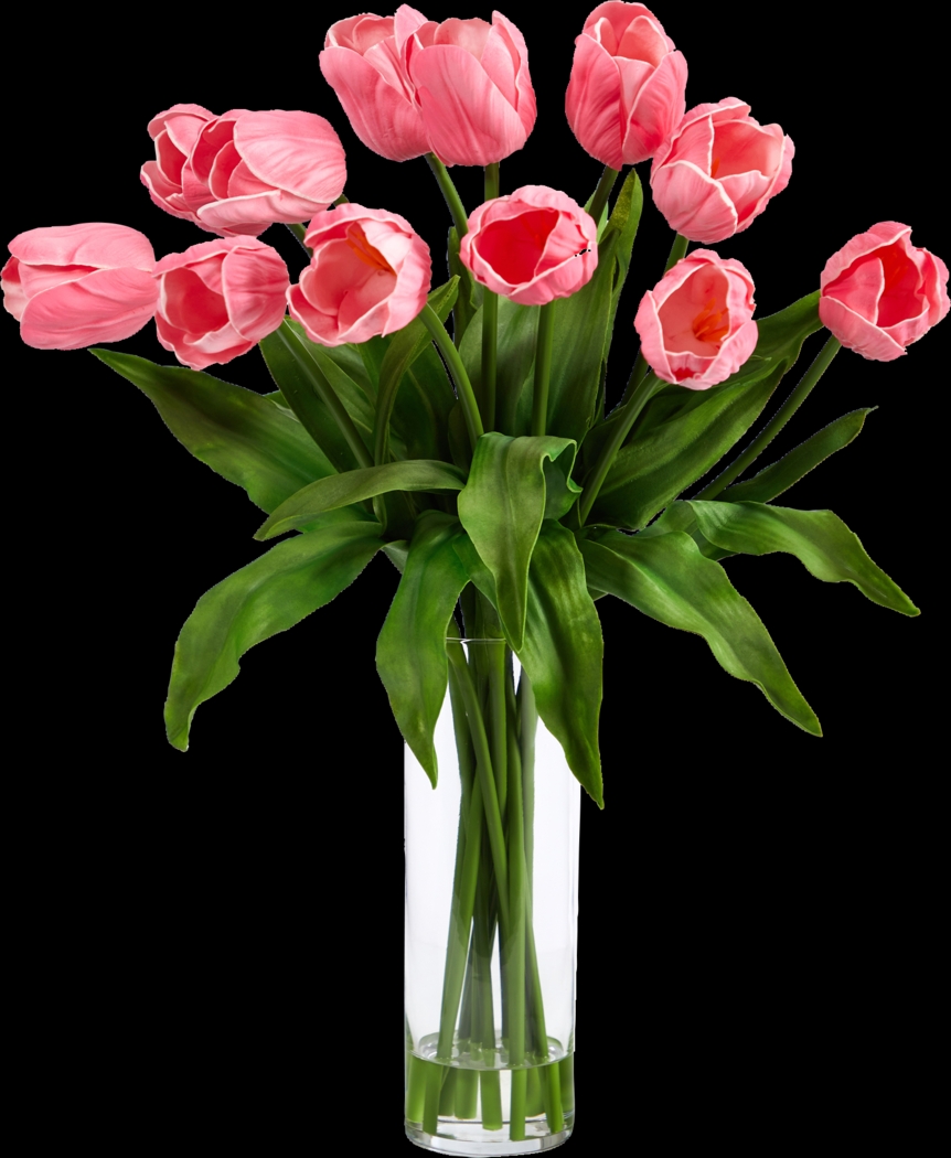 Glennan Pink Floral Arrangement with Vase - Thumbnail - Image 1